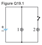 Chapter 19, Problem 1MCQ, Two identical bulbs are connected on parallel across the battery shown in Figure Q19.1. There is an 