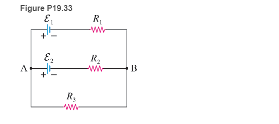 Chapter 19, Problem 33P, 33. * (a) Write the loop rule for two different loops in the circuit shown in Figure P19.33 and the 