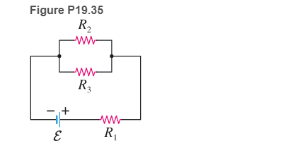 Chapter 19, Problem 35P, * Determine (a) the equivalent resistance of resistors R1,R2,andR3 in Figure P19.35 for R1=28, 