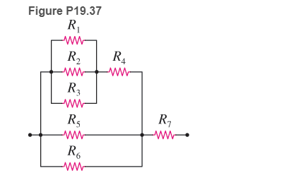 Chapter 19, Problem 37P, 37. * Determine the equivalent resistance of the resistors shown in Figure P19.37  if  and 

 