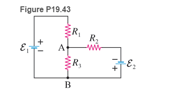 Chapter 19, Problem 43P, 43. ** (a) Write Kirchhoff's rules for two loops and one junction in the circuit shown in Figure 