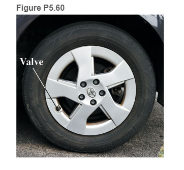 Chapter 5, Problem 60GP, 60. * EST Estimate the force exerted by the wheel of a car on the 20-g tire valve while the car is 