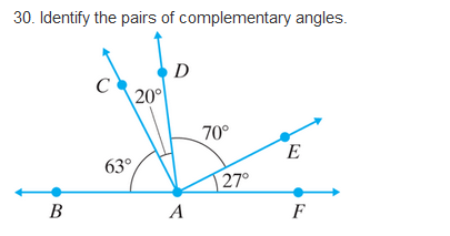 Chapter 6.1, Problem 30ES, Identify the pairs of complementary angles. 