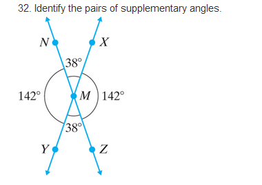 Chapter 6.1, Problem 32ES, Identify the pairs of supplementary angles. 