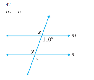 Chapter 6.1, Problem 42ES, Find the measure of angles x, y, and z in each figure. See Example 7 and 8. 