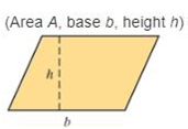 Chapter 1.2, Problem 3ES,  a. Solve for the given letter
3.	Area of a Parallelogram:



 