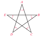 Chapter 3.6, Problem 29ES, Find the sum of the angle measures at the tips of the star in this figure. 