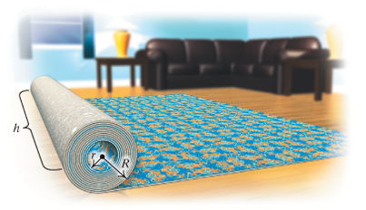 Chapter 4.6, Problem 127ES, 
127.	Volume of Carpeting. The volume of a carpet that is rolled up can be estimated by the 