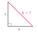Chapter 6.7, Problem 30ES, 30.	The two equal sides of an isosceles right triangle are of length s. Find a formula for the 
