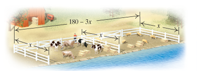 Chapter 7.7, Problem 6ES, a Solve. Corral Design. A rancher needs to enclose two adjacent rectangular corrals, one for sheep 