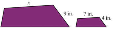 Chapter 2.7, Problem 51ES, The following figures are similar. For each pair, determine the length of the side indicated by x. 
