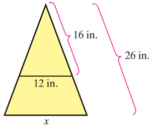 Chapter 2.7, Problem 53ES, The following figures are similar. For each pair, determine the length of the side indicated by x. 