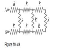 Chapter 19, Problem 18P, (a) Determine the equivalent resistance of the “ladder” of equal 175-? resistors shown in Fig. 
