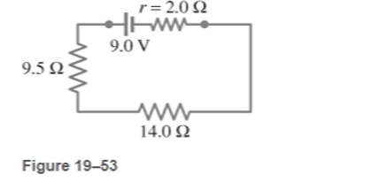 Chapter 19, Problem 25P, Calculate the current in the circuit of Fig. 19-53, and show that the sum of all the voltage changes , example  2