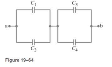 Chapter 19, Problem 44P, Determine the equivalent capacitance between points a and b for the combination of capacitors shown , example  2