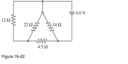 Chapter 19, Problem 84GP, (a) What is the equivlaent resistance of the circuit shown in Fig. 19-82 ?[Hint: Redraw the circuit , example  2