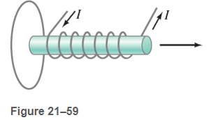 Chapter 21, Problem 4P, If the solenoid in Fig. 21-59 |D is being pulled away from the loop shown, in what direction is the 