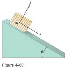 Chapter 4, Problem 60P, A crate is given an initial speed of 3.0 m/s up the 25.0° plane shown in Fig. 4-60. (a) How far up 