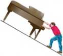 Chapter 6, Problem 10P, A 380-kg piano slides 2.9 m down a 25° incline and is kept from accelerating by a man who is pushing 