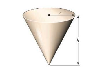 Chapter 1.1, Problem 96E, Volume of a Cone The volume V of a cone is given by V = 13r2h , where r is its radius and h is its 