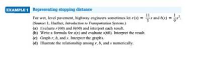 Chapter 5.1, Problem 100E, Stopping Distance (Refer to Example 1.) If a driver attempts to stop while traveling at x miles per 