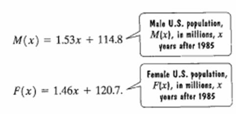 Chapter 3, Problem 68RE, The bar graph shows the population of the united States, in millions, for six selected years. Here , example  2