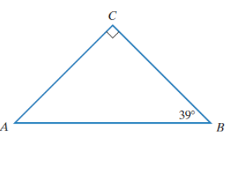 Chapter 10, Problem 15RE, In Exercises 14-15, find the measure of angle A for the triangle shown.
15. 
 
