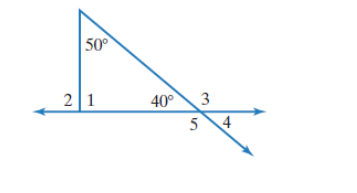 Chapter 10, Problem 16RE, Find the measures of angles 1 through 5 in the figure shown. 