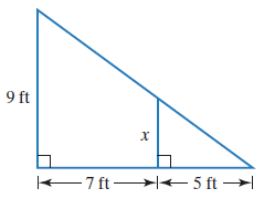 Chapter 10, Problem 19RE, In Exercises 18-19, use similar triangles and the fact that corresponding sides are proportional to 
