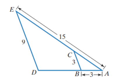Chapter 10.2, Problem 17E, In Exercises 17-19, ABC and ADE are similar. Find the length of the indicated side.

17. 
 