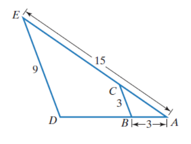 Chapter 10.2, Problem 18E, In Exercises 17-19, ABC and ADE are similar. Find the length of the indicated side.

18. 
 