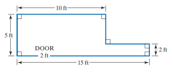 Chapter 10.3, Problem 50E, 50. What will it cost to place baseboard around the region shown if the baseboard costs $0.25 per 