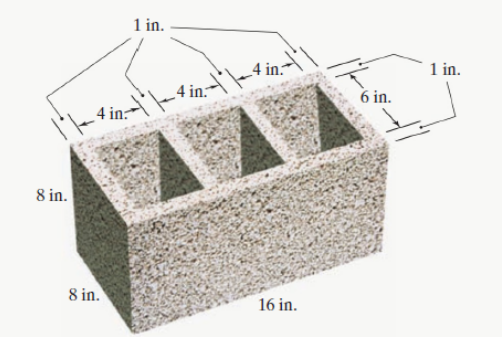 Chapter 10.5, Problem 32E, Find the surface area and the volume of the cement block in the figure shown. 