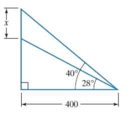 Chapter 10.6, Problem 30E, In Exercises 27-34, find the length x to the nearest whole number.
30. 
 