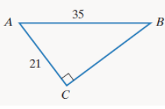 Chapter 10.6, Problem 7E, In Exercises 1-8, use the given right triangles to find ratios, in reduced form, for sin A cos A, 