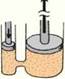 Chapter 13, Problem 44RCQ, In the hydraulic pistons shown in the sketch, the small piston has a diameter of 2 cm. The large 