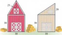 Chapter 10.A, Problem 50E, No Calculation Required. The end views of two different barns are shown in Figure 10.22. Without 
