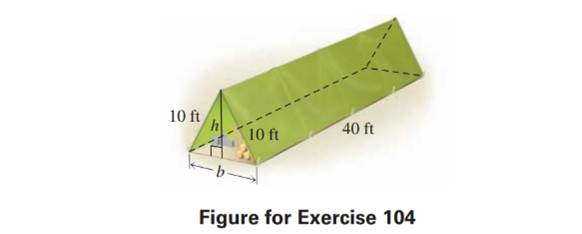 Chapter 1.6, Problem 104E, Solve each problem. Storing Supplies An army sergeant wants to use a 20-ft by 40-ft piece of canvas , example  2