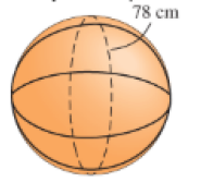 Chapter 2, Problem 23CRE, Solve each problem. 
23.	A fully inflated professional basketball has a circumference of 78 cm. What 