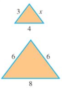 Chapter 2.6, Problem 68E, Two triangles are similar if they have the same shape (but not necessarily the same size). Similar , example  2