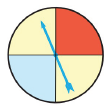 Chapter 11.1, Problem 3E, In Exercises 1-4, give the probability that the spinner shown would land on (a) red, (b) yellow, and 