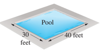 Chapter 7.7, Problem 56E, Dimensions of a Border around a Pool A club swimming pool is 30 feet wide and 40 feet long. The club 