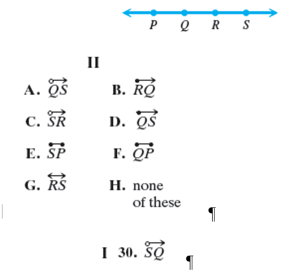 Chapter 9.1, Problem 30E, Match each symbol in Group I with the symbol in Group II that names the same set of points, based on 