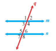 Chapter 9.1, Problem 73E, The sketch shows parallel lines m and n cut by a transversal q. Complete the steps to prove that 