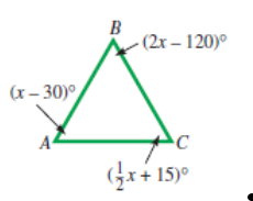 Chapter 9.2, Problem 41E, Find the measure of each angle in triangle ABC. 