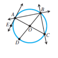 Chapter 9.2, Problem 49E, Using the points, segments, and lines in the figure, list all parts of the circle. (a) center (b) 