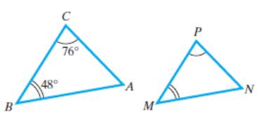 Chapter 9.3, Problem 17E, Find all unknown angle measures in each pair of similar triangles.
17. 
 