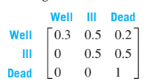 Chapter 10.3, Problem 26E, 26. Medical Prognosis A study using Markov chains to estimate a patient's prognosis for improving 