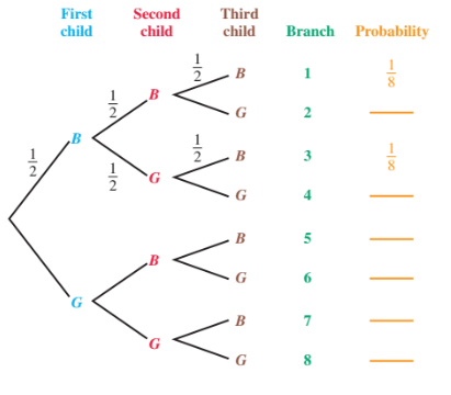 Chapter 7.5, Problem 50E, 
Genetics Assuming that boy and girl babies are equally likely, fill in the remaining probabilities 