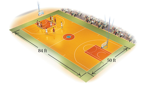 Chapter 1.5, Problem 37ES, 37.	High School Court. The standard basketball court used by high school players has dimensions of 